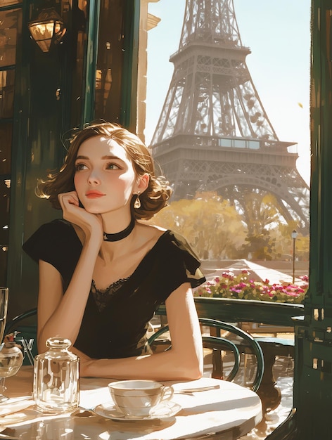 Foto mulher em paris