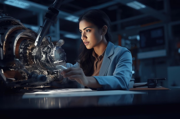 Mulher engenheira a trabalhar