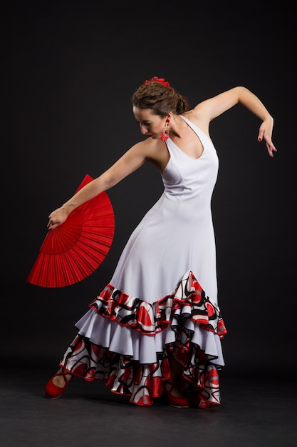 Foto mulher espanhola, dançar flamenco