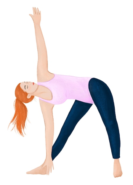 Mulher esticando png ilustração de bem-estar fundo transparente