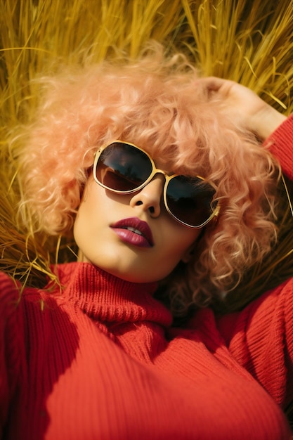 Mulher estilo feliz óculos hipster óculos de sol beleza da moda modelo retrato