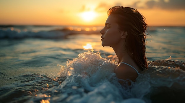 Mulher feliz liberdade calma mar relaxar verão natureza oceano