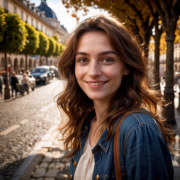 Foto mulher francesa de frança cidadã nacional típica