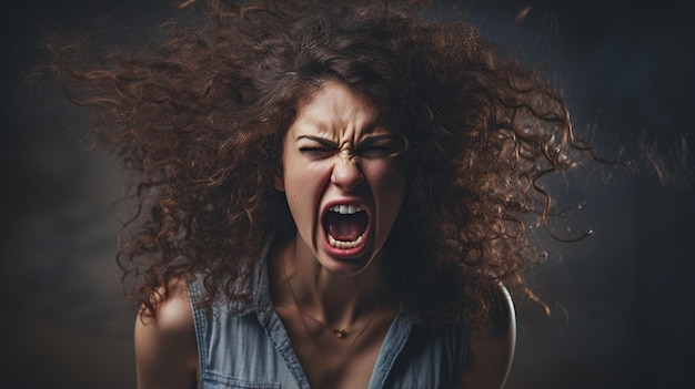 mulher gritando com raiva com raiva