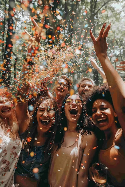 Foto mulher hippie num festival de música ia generativa