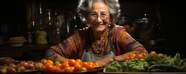 Foto mulher idosa assistindo a uma experiência de culinária