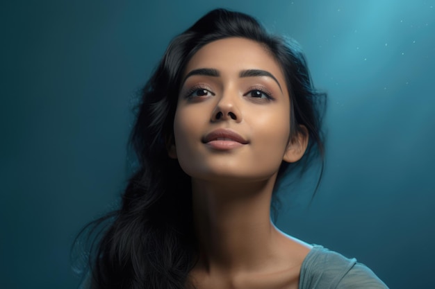 Mulher indiana nova com pele facial bonita