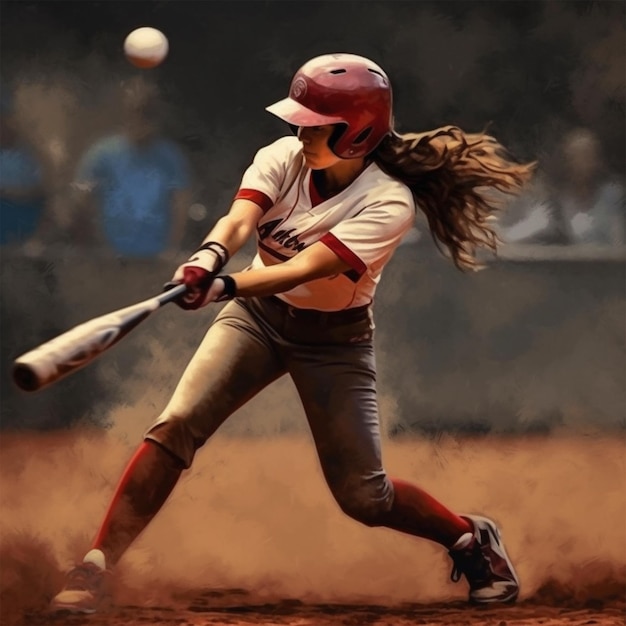 Mulher jogando softball