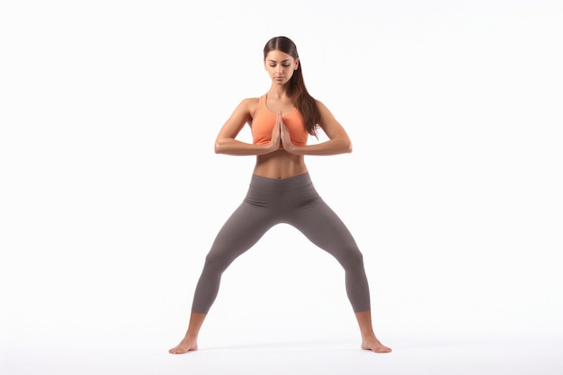 Mulher jovem a fazer ioga ou exercício