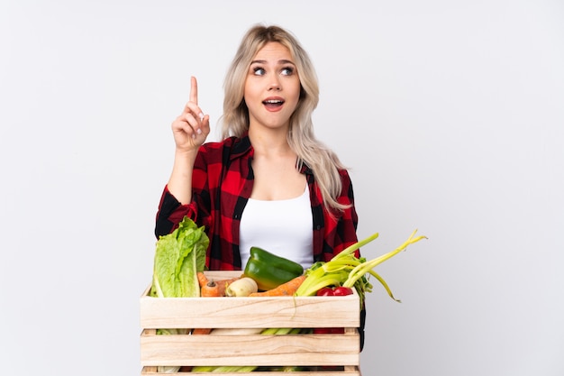 Mulher jovem agricultor