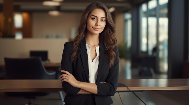 Mulher jovem assegurada no local de trabalho