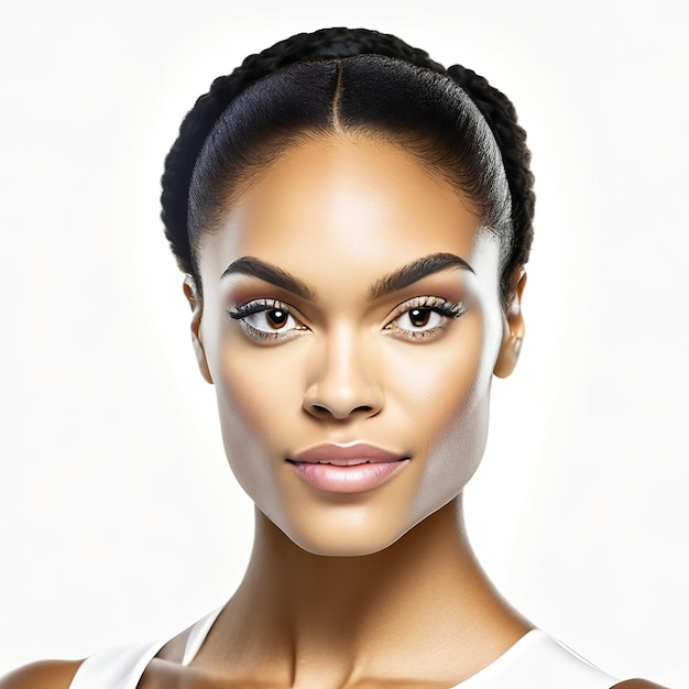 Mulher jovem com pele ideal para produtos de beleza IA generativa