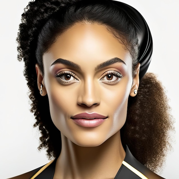 Mulher jovem com pele ideal para produtos de beleza IA generativa