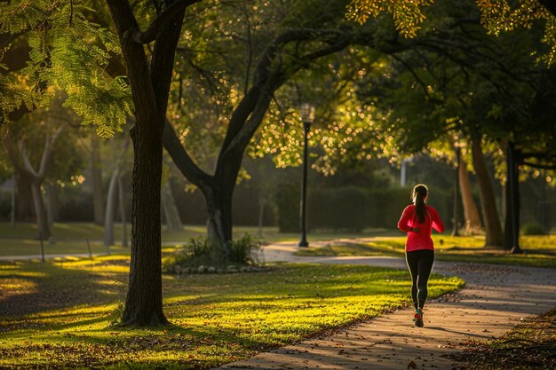 Foto mulher jovem correndo em um parque