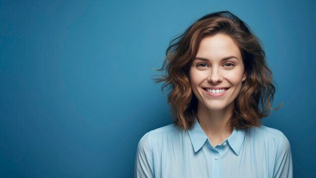 Mulher jovem e confiante com um sorriso encantador.