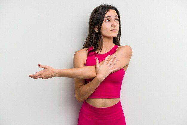 Foto mulher jovem esporte isolada no fundo branco