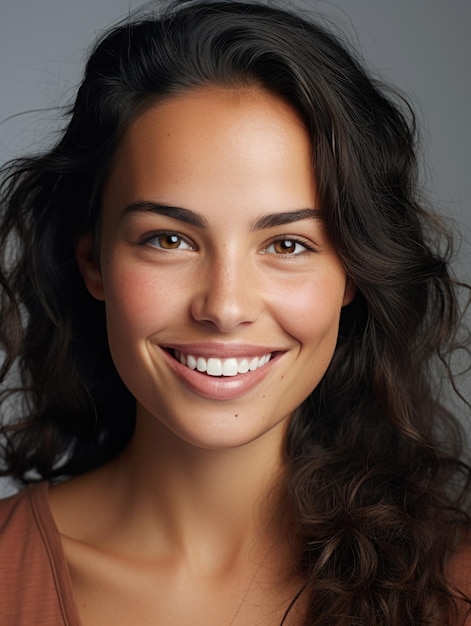 Foto mulher jovem sem maquilhagem com textura de pele