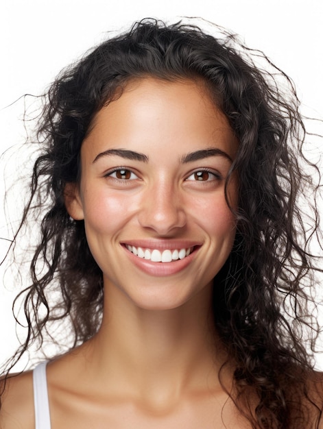 Foto mulher jovem sem maquilhagem com textura de pele