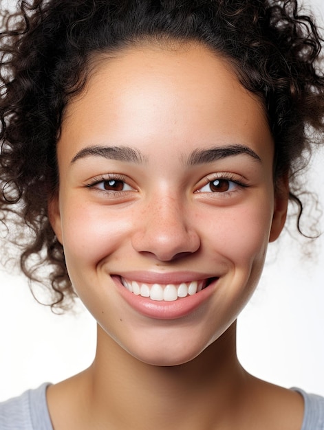 Foto mulher jovem sem maquilhagem com textura de pele