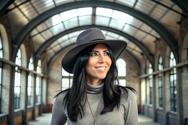 Foto mulher latina com sombrero