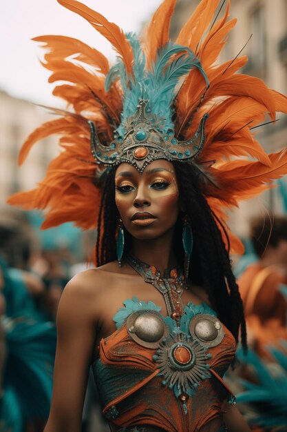 Mulher linda no carnaval.