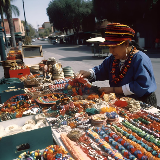 Foto mulher local vende jóias em milão