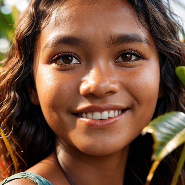 Foto mulher micronesiana dos estados federados da micronésia de cidadão nacional típico