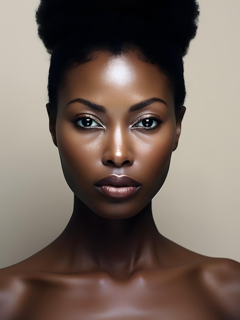 Mulher negra africana retrato linda garota fundo de foto de estoque