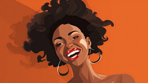 Personagem de desenho animado de mulher negra afro-americana com