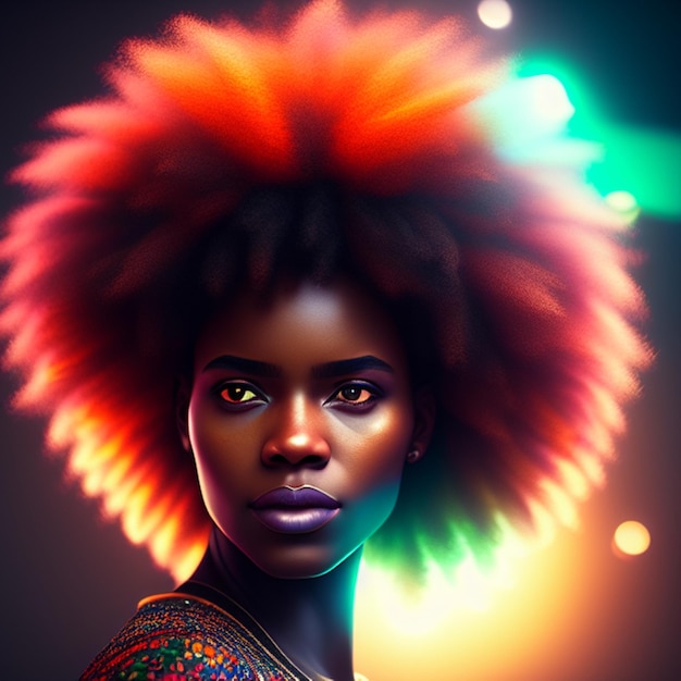mulher negra com cabelo afro