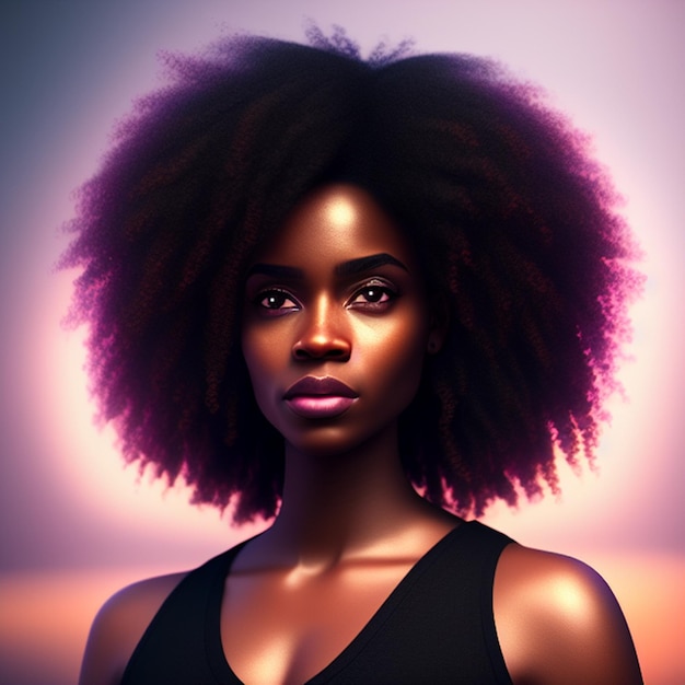 mulher negra com cabelo afro