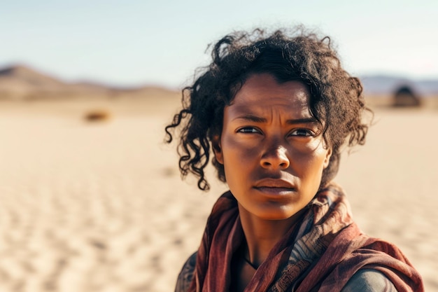 Mulher negra deserto verão natureza gerar ai