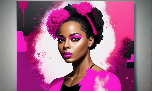 Mulher negra retrato arte abstrata poderoso empoderamento da senhora vidas negras importam