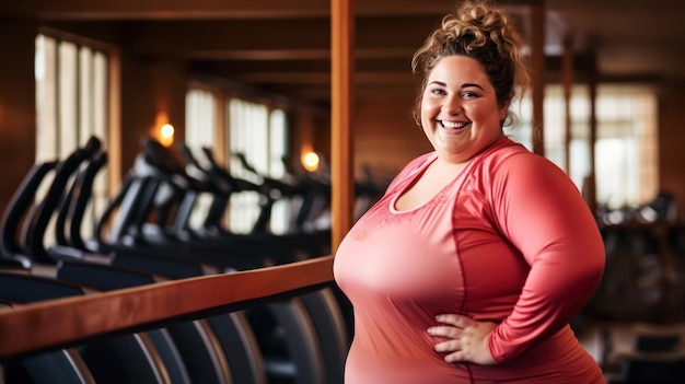 Mulher Plus Size a fazer ginástica