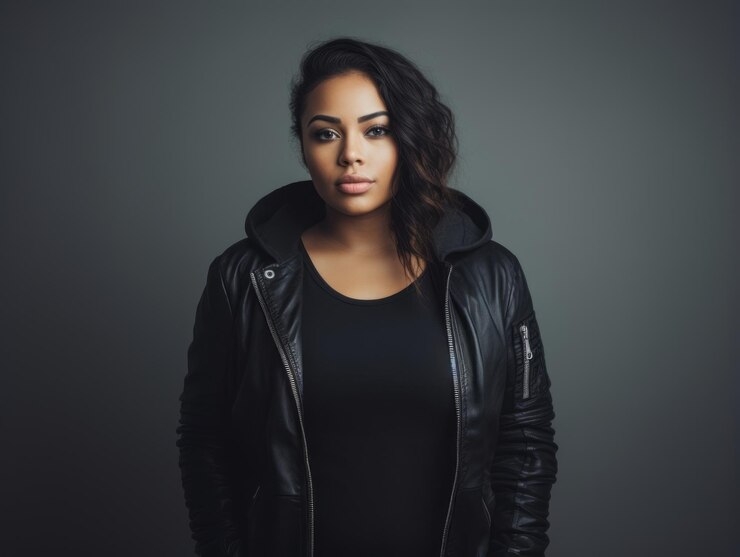 Foto mulher plus size confiante balançando sua jornada