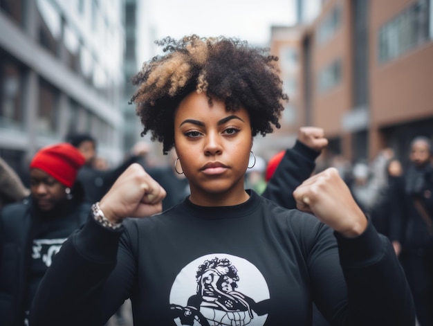 Foto mulher plus size confiante balançando sua jornada