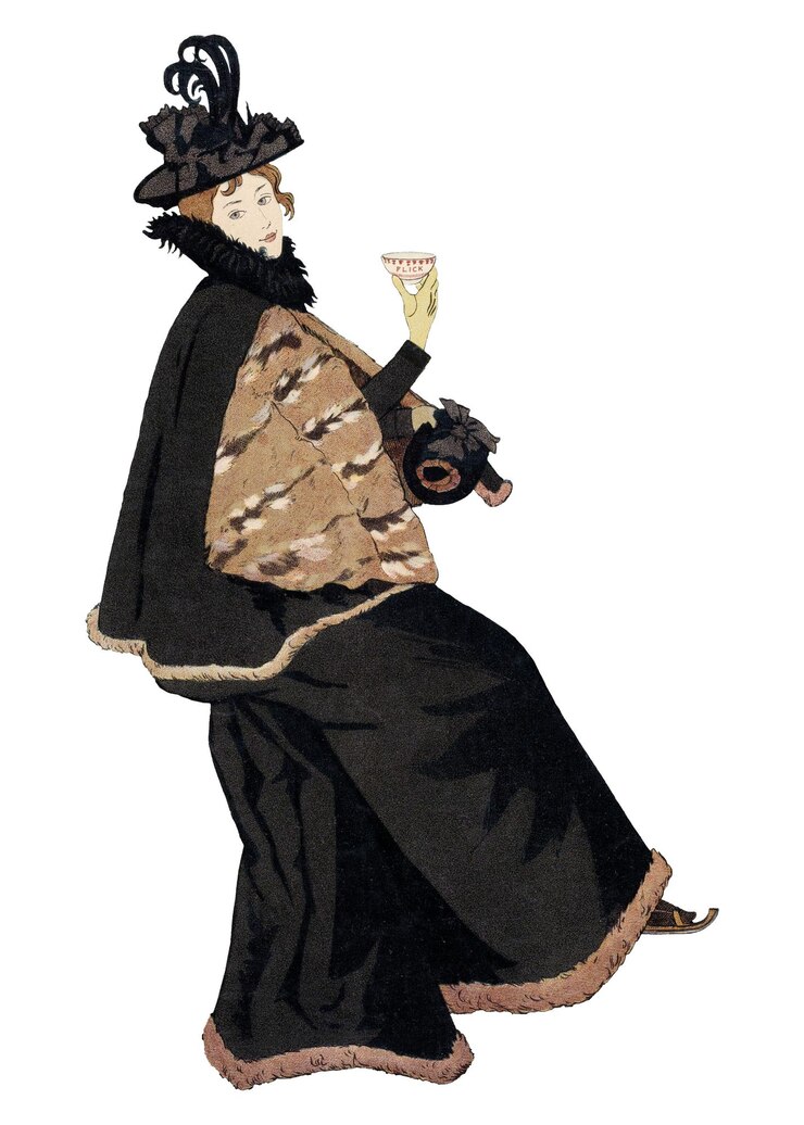 Foto mulher png em vestido tradicional bebendo cacau quente remixado das obras de johann georg van caspel