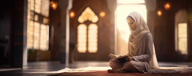 Mulher que lê árabe