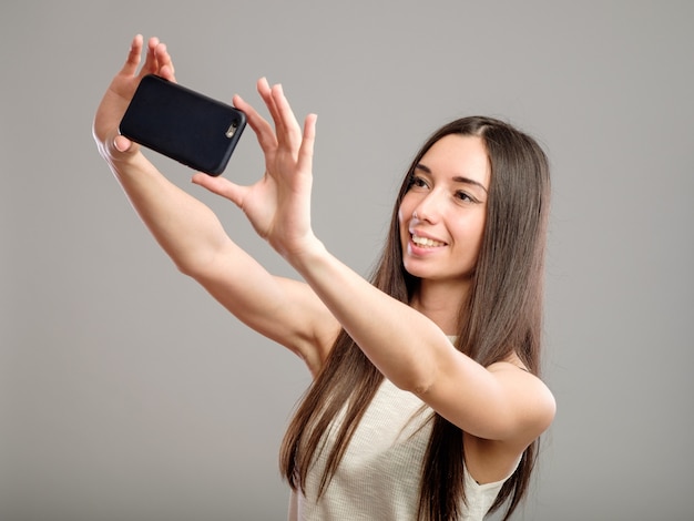 Mulher tomando selfie