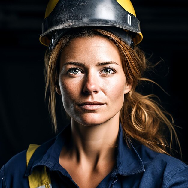 Mulher trabalhadora em um canteiro de obras, imagem gerada por IA