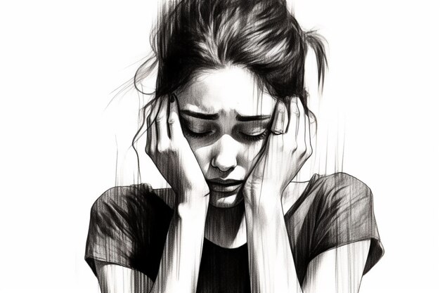 Foto mulher triste a chorar.