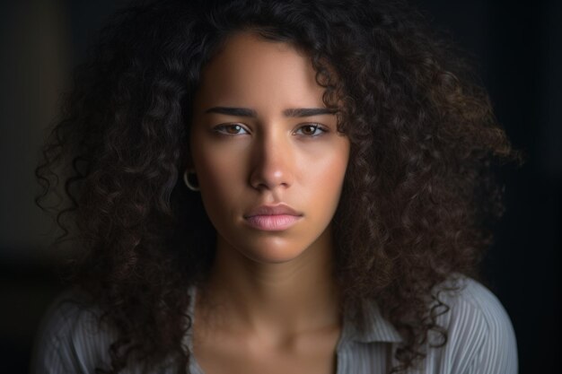 Foto mulher triste com dor de cabeça ia generativa