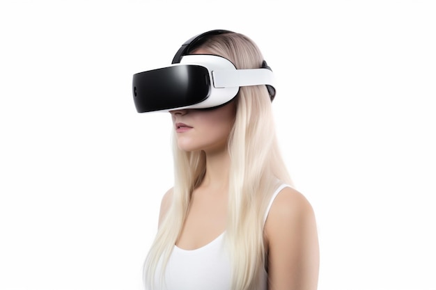 Mulher usando óculos vr