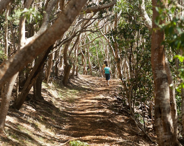 Mulheres caminhando pela floresta em Kauai