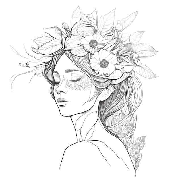 mulheres com coroa de flores