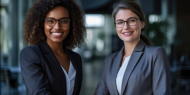 Mulheres de negócios apertando as mãos com acordo