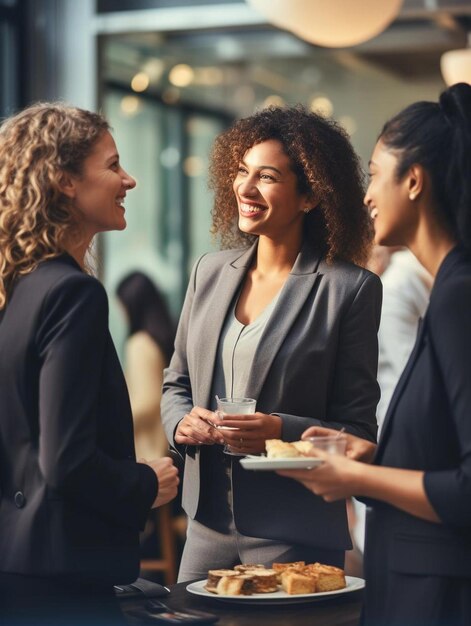 Foto mulheres de negócios felizes em rede duri