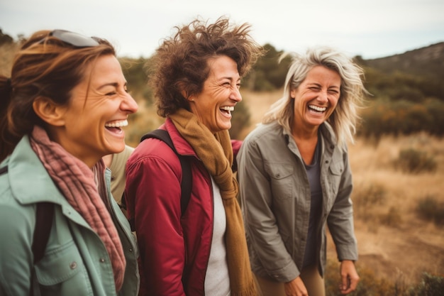 Foto mulheres em pé juntas no campo