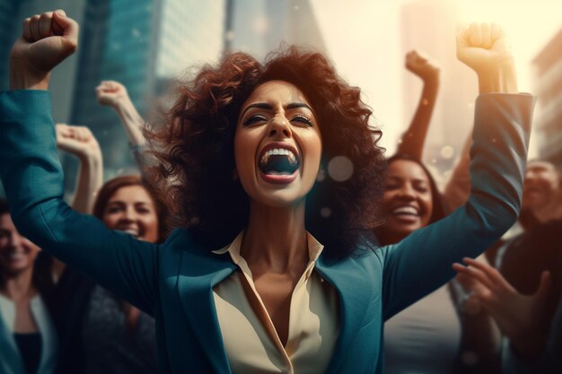 Foto mulheres empoderadas celebrando conquistas em um mergulho 00303 03.