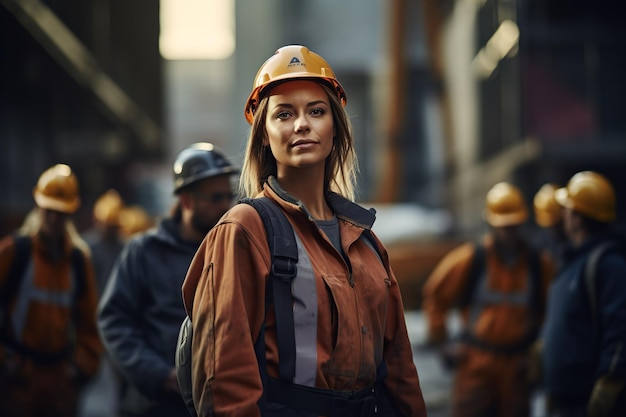 Foto mulheres empoderadas mostrando força e experiência em um local de trabalho da indústria pesada quebrando barreiras
